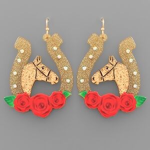 Glitter Horseshoe Earrings